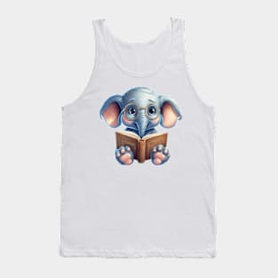 Elephant with Book Tank Top